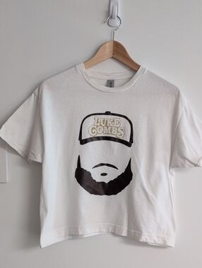 Handmade Luke Combs Graphic Tee White Cotton Size M